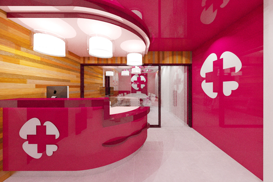 Hospital interior design and signage, © Thomas Iwainsky, Piotr Gieraltowski, Extractdesign